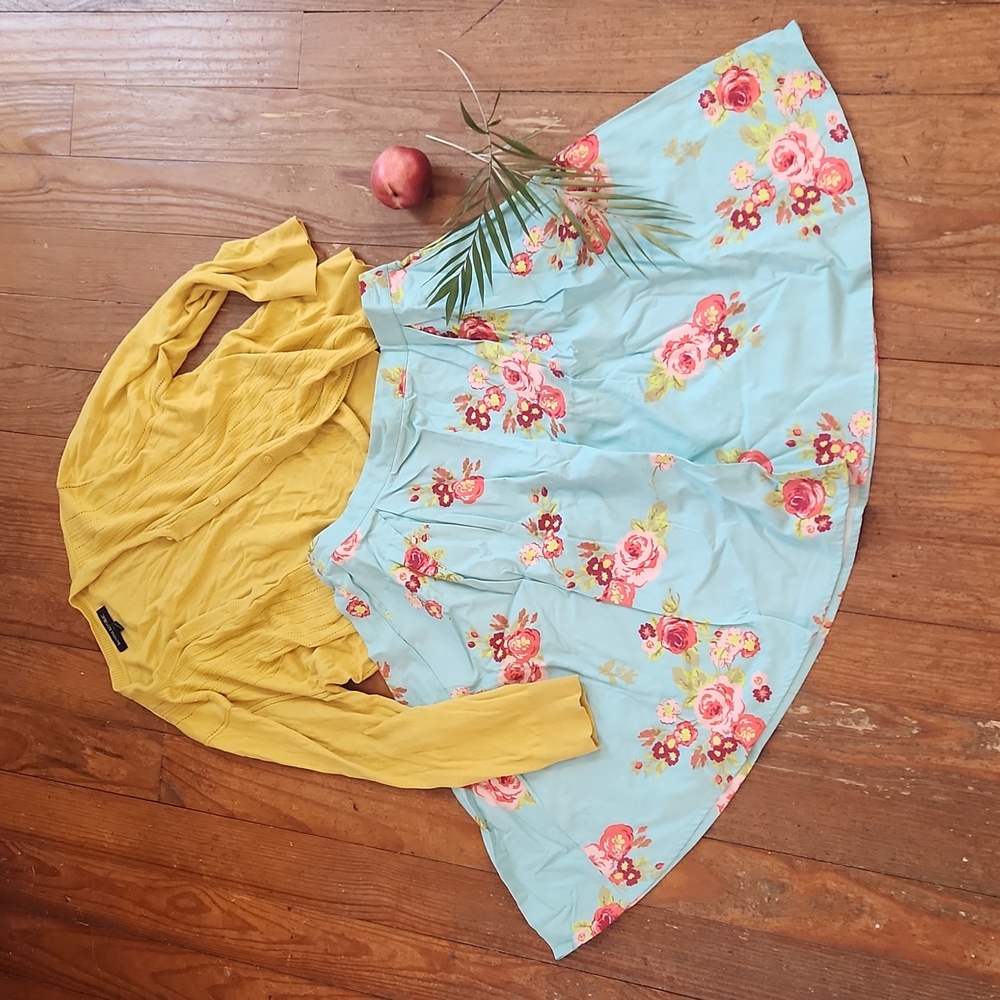 Matilda JaneNatural Beauty Turquoise Floral Print Skirt